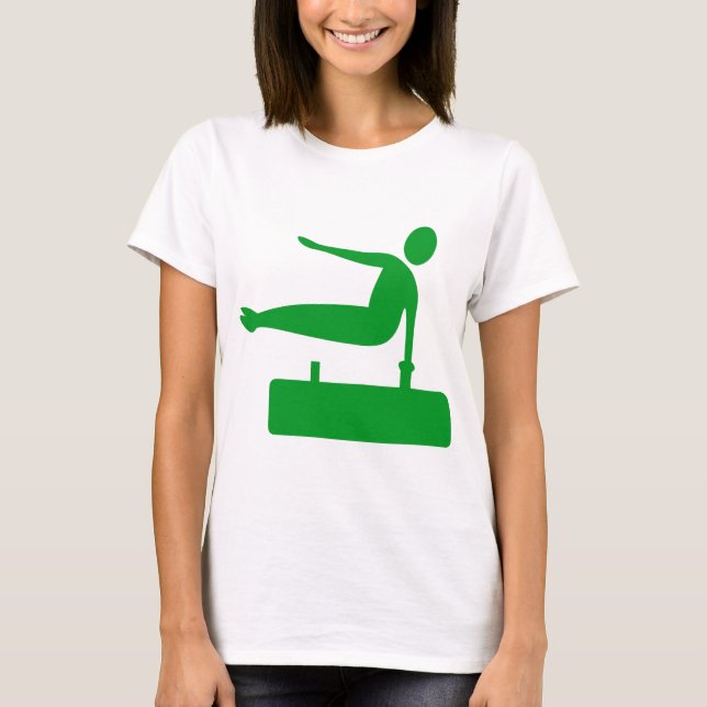 Vaulting Figure - Grass Green T-Shirt (Front)