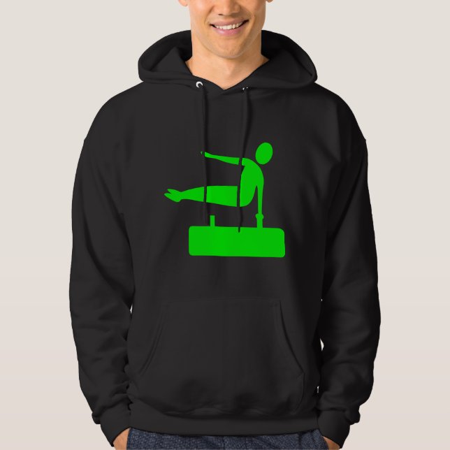 Vaulting Figure - Green Hoodie (Front)