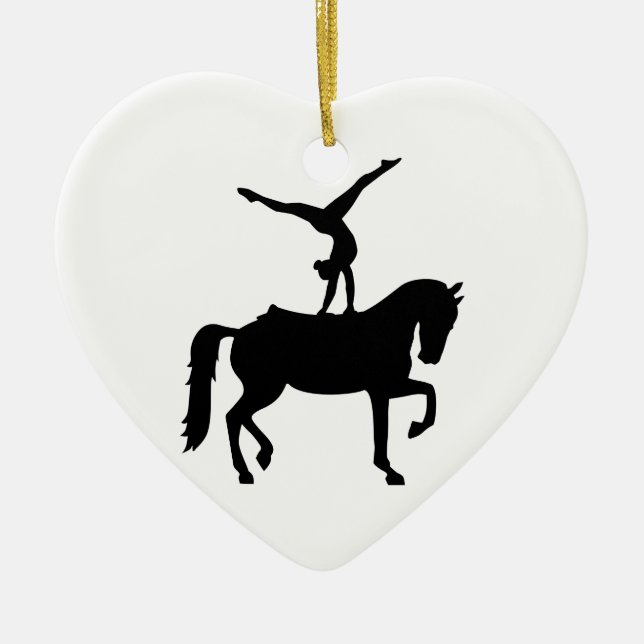 Vaulting horse ceramic tree decoration (Front)