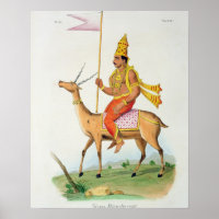 Vayu, engraved by C. de Motte (1785-1836) (colour