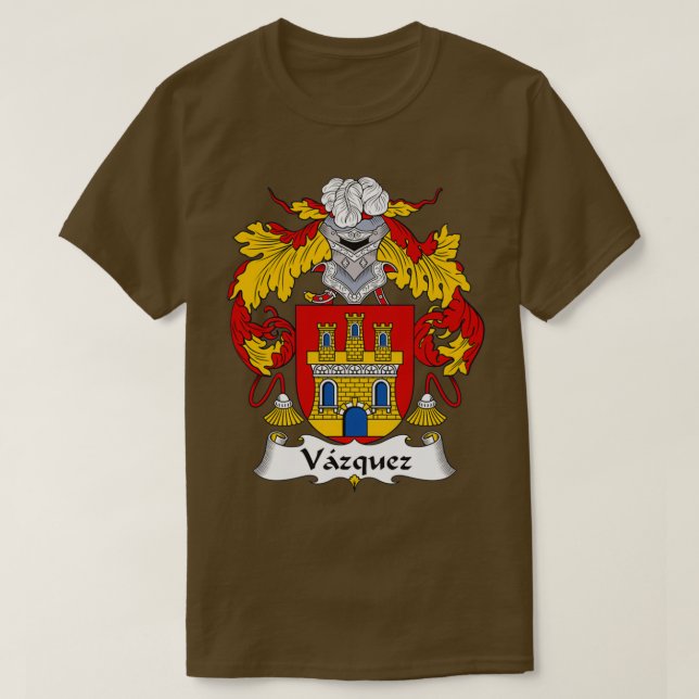 Vazquez Coat of Arms Family Crest  T-Shirt (Design Front)