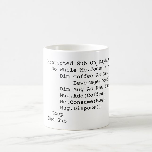 VB.Net Coffee Subroutine Mug (Center)