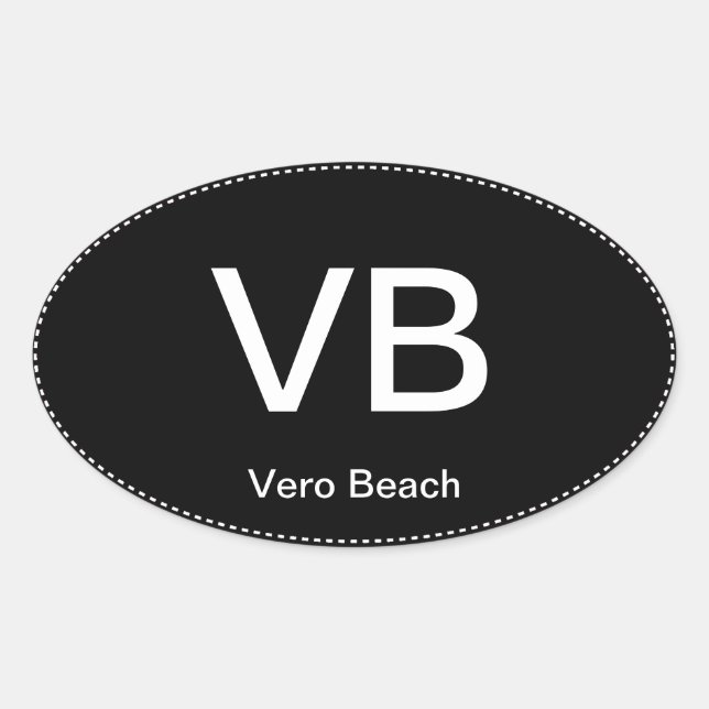 VB Vero Beach Oval Bumper Sticker (Front)
