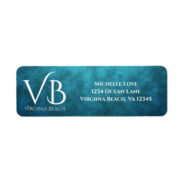 VB Virginia Beach on Blue Water Background Address (Front)