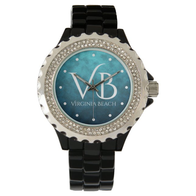 VB Virginia Beach on Blue Water Background Watch (Front)