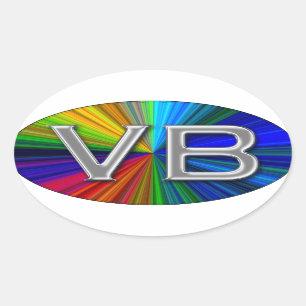 VB Virginia Beach Psychodelic Colours Oval Logo Sticker