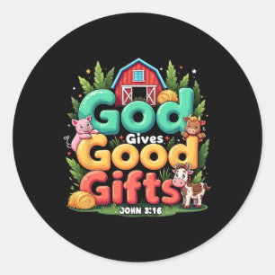 Vbs 2025 Animal Farm Vacation Bible School Yee Haw Classic Round Sticker