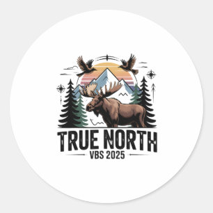 Vbs 2025 True North Trusting Jesus Christian Summe Classic Round Sticker