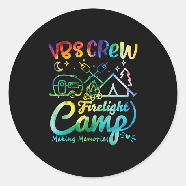 Vbs Crew Camp Firelight Vacation Bible School Camp Classic Round Sticker (Front)