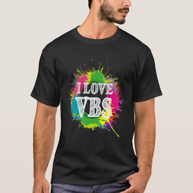 Vbs Crew Vacation Bible School Paint Splatter T-Shirt (Front)