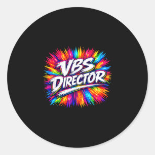 Vbs director splash colourful to vacation bible classic round sticker