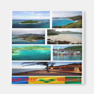 VC Saint Vincent and the Grenadines Mosaic Collage Magnet