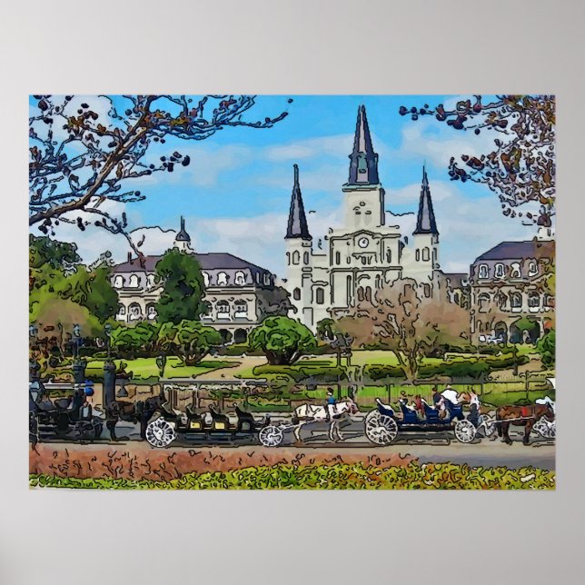 VCathedral, Jackson Square, , New Orleans Poster (Front)