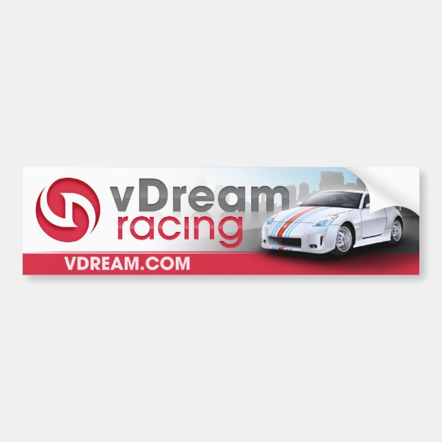 vDream Bumper Sticker (Red) (Front)