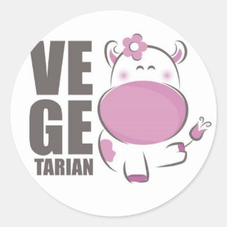 Ve Ge Tarian (Pink Cow) Classic Round Sticker