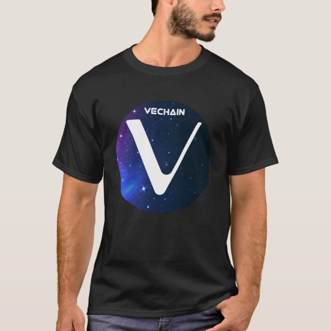 VeChain Cryptocurrency Space Galaxy VET Crypto Moo T-Shirt (Front)