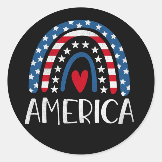 Vector 4th july american independence day (1) classic round sticker (Front)