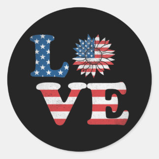 Vector 4th july american independence day classic round sticker