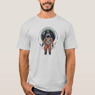 Vector Astronout and moon Design T-Shirt