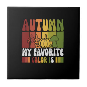Vector autumn my favourite colour is- autumn quote tile