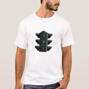 Vector based traffic light t-shirt - three greens