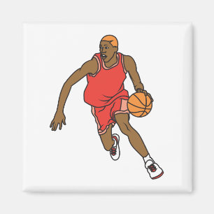 vector basketball player dribbling magnet