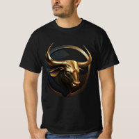 "Vector Bull: Black & Gold Logo" Print T-shirt