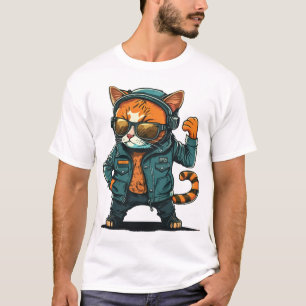 Vector Cat Character T-Shirt 