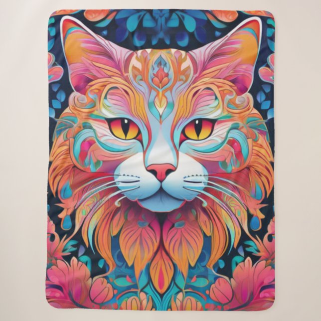 Vector Cat Sherpa Blanket (Front)
