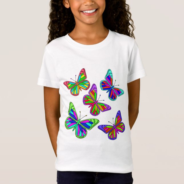 Vector Colourful  Butterflies T-Shirt (Front)