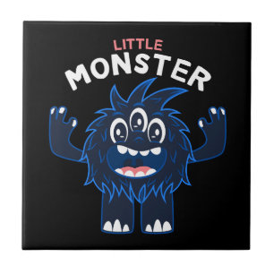 Vector cute little monster cartoon tshirt designs tile