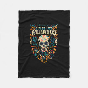 Vector day of the dead (dia de los muertos) sugar  fleece blanket