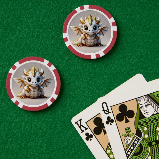 "Vector Dragon Design" Poker Chips (Poker Table (Double))
