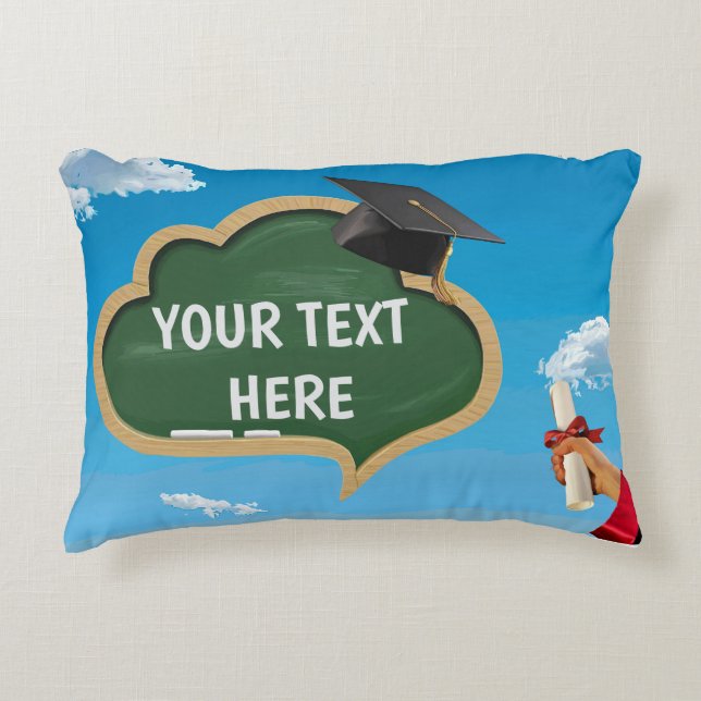Vector drawing of a cloud-shaped speech blackboard decorative cushion (Front)
