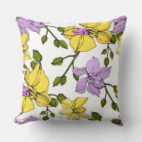 Vector drawing Violet purple and yellow botanical