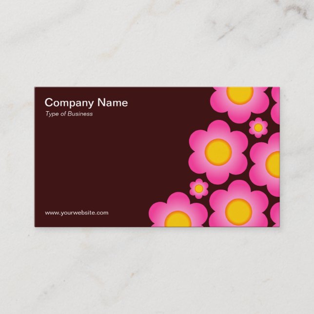 Vector Flowers II - Dark Brown Business Card (Front)