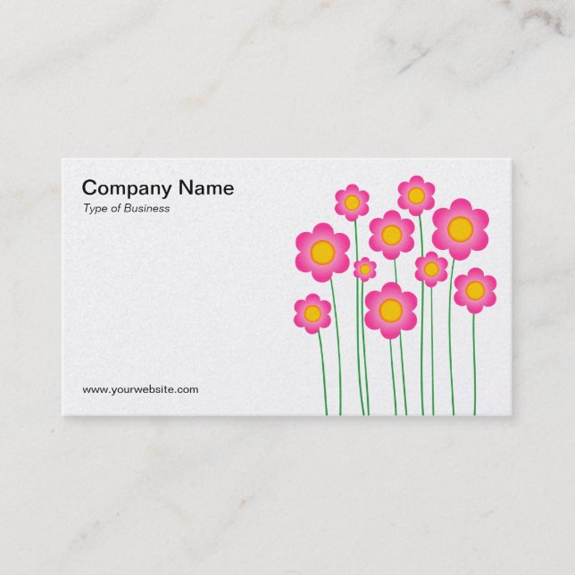 Vector Flowers III - (Platinum) Business Card (Front)