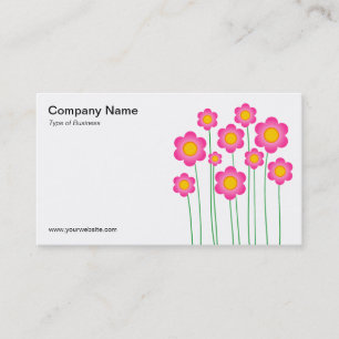 Vector Flowers III - White Business Card