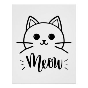 Vector funny cartoon cat. Print for t-shirt, Cat