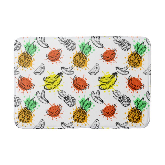 Vector Graphic Seamless Pattern Bath Mat (Front)