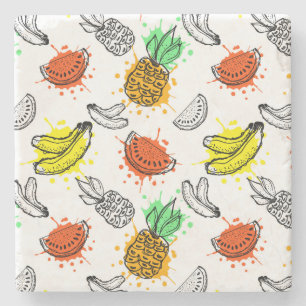 Vector Graphic Seamless Pattern Stone Coaster