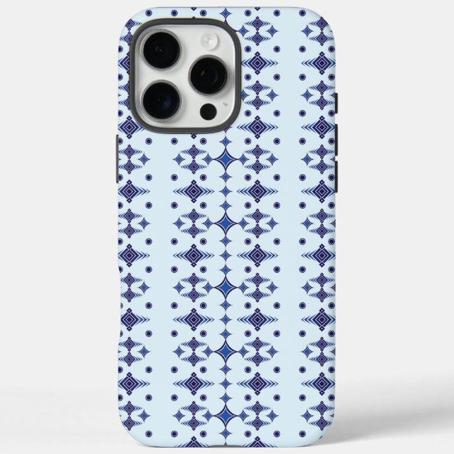 Vector Ikat design weaves dark navy blue tribal  Case-Mate iPhone Case (Back)