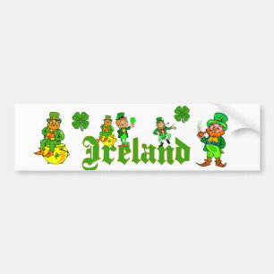 Vector - Leprechaun Clover Ireland Bumper Sticker