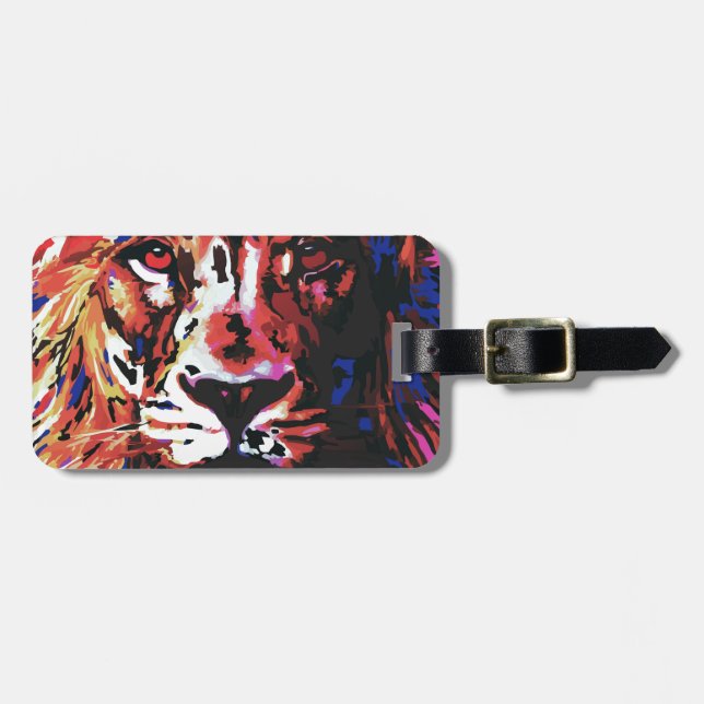 vector lion luggage tag (Front Horizontal)
