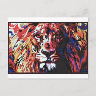 vector lion postcard