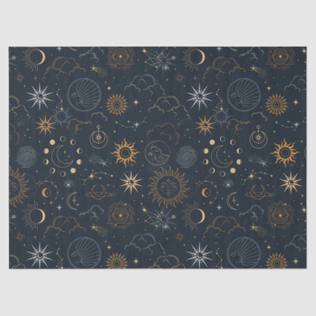 Vector Magic With Constellations Sun Moon Magic  Tissue Paper (Front)