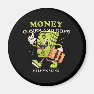 Vector money walking cartoon mascot perfect magnet