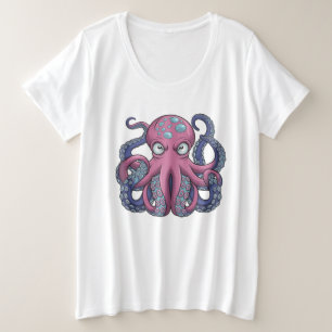 Vector Octopus Monster T-Shirt Design – Edo Ukiyo Plus Size T-Shirt