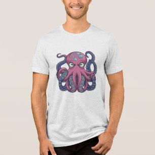 Vector Octopus Monster T-Shirt Design – Edo Ukiyo Tri-Blend Shirt