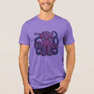 Vector Octopus Monster T-Shirt Design – Edo Ukiyo Tri-Blend Shirt